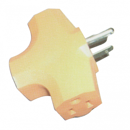 3-Outlet Adapter with Right Angle Plug, with Cover