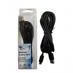 Micro USB Cable 8FT Black 12/48