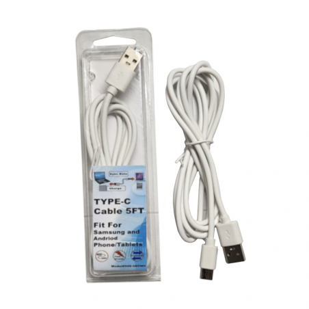 USB AM to Type-C Cable 5FT White 12/48