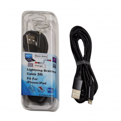 USB Lightning Cable 5FT Black 12/48