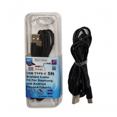 USB AM to Type-C Cable Black 5FT 12/48