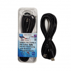 Type C to Type-C PD Cable Black 5FT 12/72